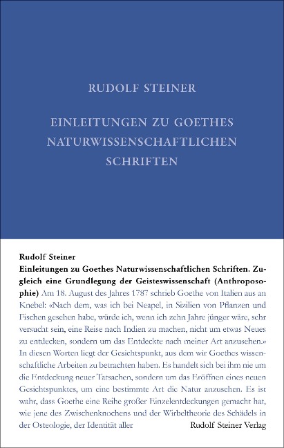 Einleitungen zu Goethes Naturwissenschaftlichen Schriften - Rudolf Steiner