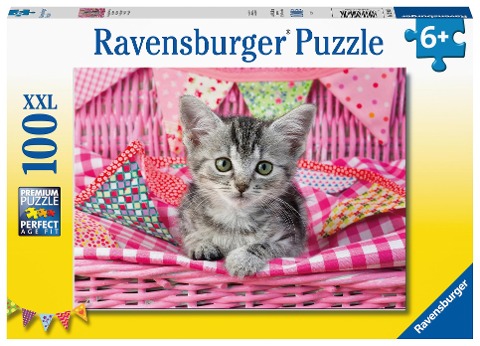 Ravensburger Kinderpuzzle 12985 - Niedliches Kätzchen 100 Teile XXL - Puzzle für Kinder ab 6 Jahren - 