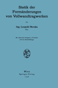 Cover-Bild zum Titel 'Statik der Formänderungen von Vollwandtragwerken' von 'Leopold Herzka'