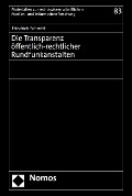 Cover-Bild zum Titel 'Die Transparenz öffentlich-rechtlicher Rundfunkanstalten' von 'Friedrich Schmitt'