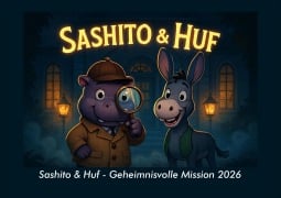 Cover-Bild zum Titel 'Sashito & Huf - Geheimnisvolle Mission 2026 Fotokalender DIN A4' von 'Kevin Heber, Tobias Schmitt'
