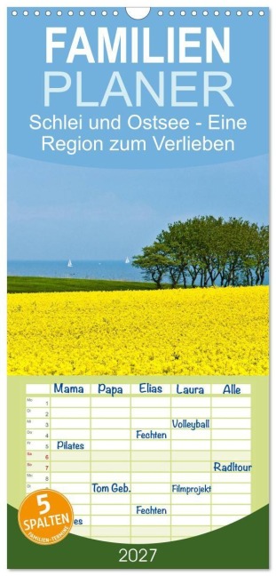 Familienplaner 2027 - Schlei und Ostsee - Eine Region zum Verlieben mit 5 Spalten (Wandkalender, 21 x 45 cm) CALVENDO - Frank Hornecker