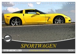 Sportwagen in knalligem Graffiti Style (Wandkalender 2026 DIN A4 quer), CALVENDO Monatskalender - SchnelleWelten SchnelleWelten