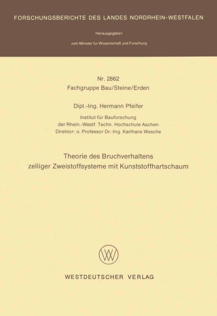 Theorie des Bruchverhaltens zelliger Zweistoffsysteme mit Kunststoffhartschaum - Hermann Pfeifer