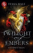 Cover-Bild zum Titel 'Twilight of Embers | Sturmfunken | Spicy Urban Romantasy / Reverse Harem / Drachenwandler / Academy Romance' von 'Tessa Hale'