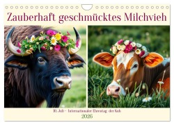 Cover-Bild zum Titel 'Zauberhaft geschmücktes Milchvieh (Wandkalender 2026 DIN A4 quer), CALVENDO Monatskalender' von ''