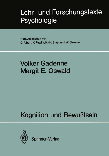 Kognition und Bewußtsein - Margit E. Oswald, Volker Gadenne