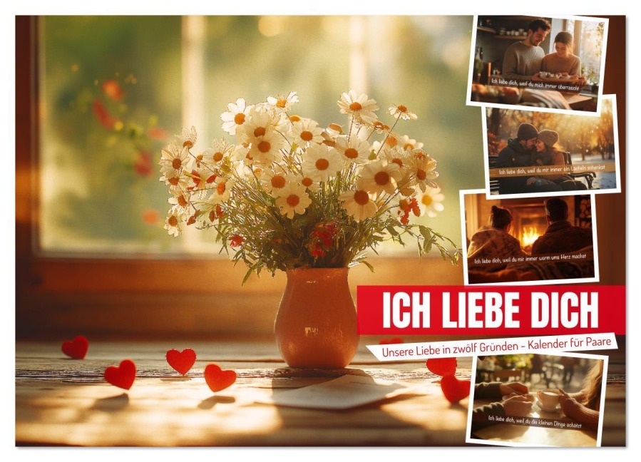 ICH LIEBE DICH - Unsere Liebe in zwölf Gründen (Wandkalender 2026 DIN A3 quer), CALVENDO Monatskalender - Mb Fotografie