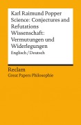 Cover-Bild zum Titel 'Science: Conjectures and Refutations / Wissenschaft: Vermutungen und Widerlegungen. Englisch/Deutsch' von 'Karl Raimund Popper'