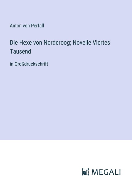 Die Hexe von Norderoog; Novelle Viertes Tausend - Anton von Perfall