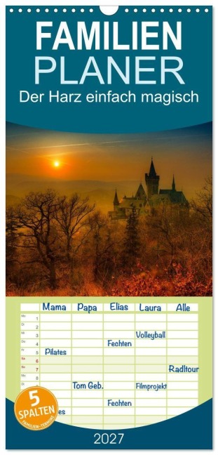 Familienplaner 2027 - Der Harz einfach magisch mit 5 Spalten (Wandkalender, 21 x 45 cm) CALVENDO - Steffen Wenske