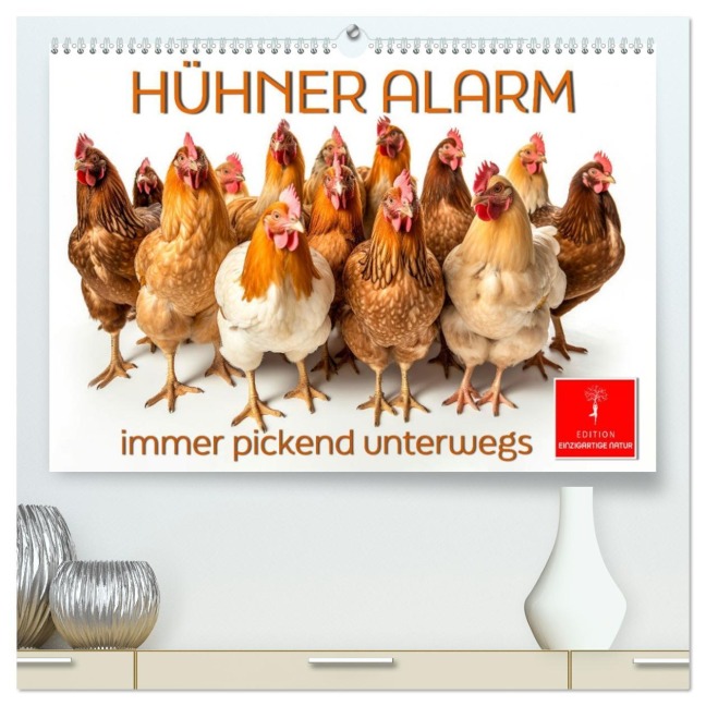 Hühner Alarm (hochwertiger Premium Wandkalender 2026 DIN A2 quer), Kunstdruck in Hochglanz - Peter Roder