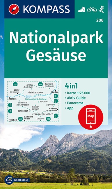 KOMPASS Wanderkarte 206 Nationalpark Gesäuse 1:25.000 - 