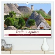 Cover-Bild zum Titel 'Trulli in Apulien - Einzigartige Rundhäuser im Süden Italiens (hochwertiger Premium Wandkalender 2026 DIN A2 quer), Kunstdruck in Hochglanz' von 'LianeM LianeM'