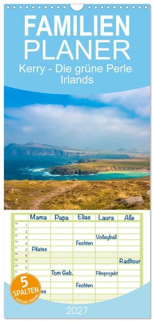 Familienplaner 2027 - Kerry - Die grüne Perle Irlands mit 5 Spalten (Wandkalender, 21 x 45 cm) CALVENDO - Pixs:Sell