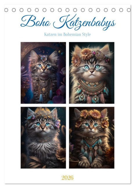 Boho Katzenbabys (Tischkalender 2026 DIN A5 hoch), CALVENDO Monatskalender - Steffen Gierok-Latniak