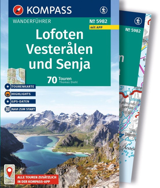 KOMPASS Wanderführer Lofoten, Vesterålen und Senja, 70 Touren mit Extra-Tourenkarte - Thomas Diehl