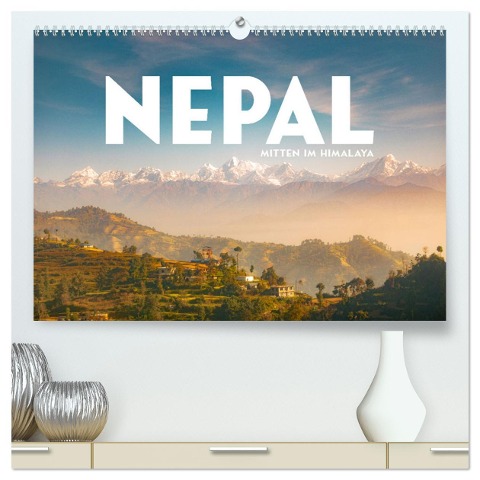 Nepal - Mitten im Himalaya (hochwertiger Premium Wandkalender 2025 DIN A2 quer), Kunstdruck in Hochglanz - Happy Monkey