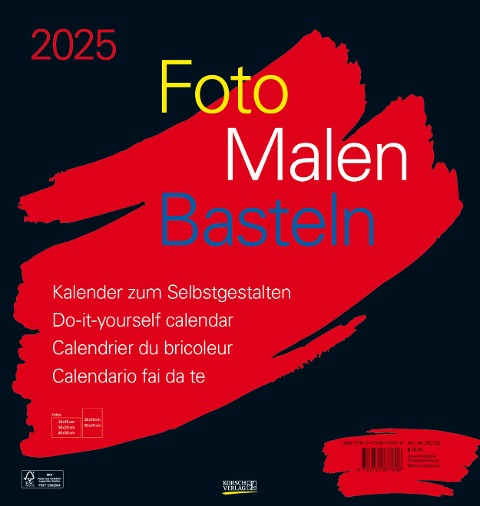 Foto-Malen-Basteln Bastelkalender schwarz groß 2025 - 