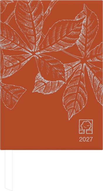 Buchkalender 1T/1S chestnut Blauer Engel 2027 - 