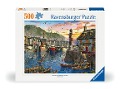 Cover-Bild zum Titel 'Erwachsenenpuzzle 500 Teile - Morgens am Hafen' von ''