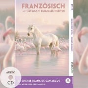 Cover-Bild zum Titel 'Le Cheval Blanc de Camargue - Französisch lernen mit lustigen Kurzgeschichten A1-A2 (+ Audio-CD)' von 'Gaëlle Chassagne'