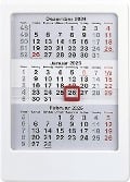 3-Monats-Tischaufsteller 2025 weiß - Tisch-Kalender 12x16 cm - Büro-Kalender - mit Datumsschieber - Zettler - 