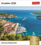 Kroatien Sehnsuchtskalender 2026 - Wochenkalender mit 53 Postkarten - 