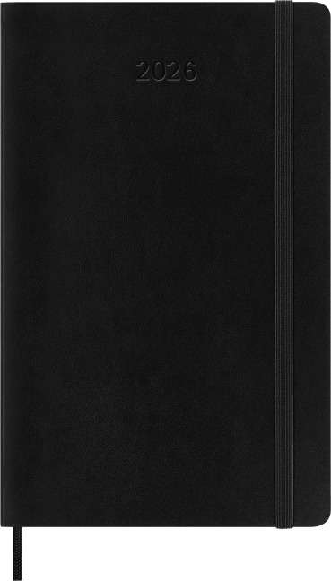 Moleskine 12 Monate Wochen Notizkalender 2026, Large/A5, 1 Wo = 1 Seite, rechts linierte Seite, Weicher Einband, Schwarz - 