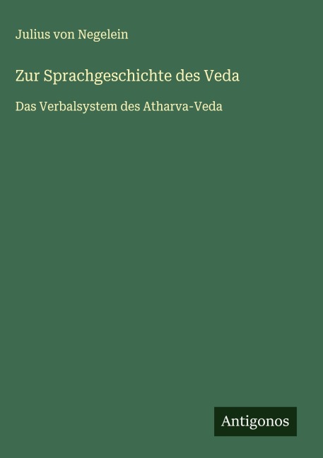 Zur Sprachgeschichte des Veda - Julius Von Negelein