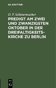 Cover-Bild zum Titel 'Predigt am zwei und zwanzigsten Oktober in der Dreifaltigkeitskirche zu Berlin' von ''