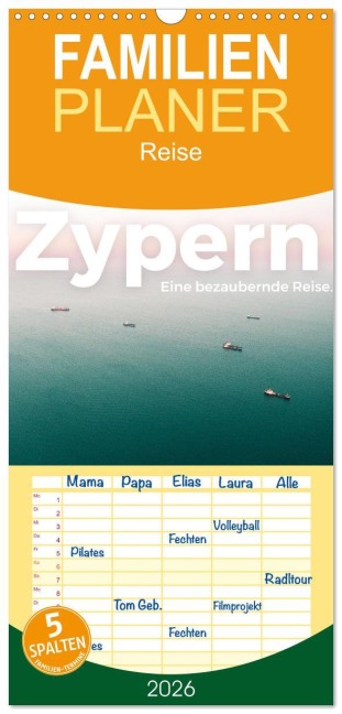 Familienplaner 2026 - Zypern - Eine bezaubernde Reise. mit 5 Spalten (Wandkalender, 21 x 45 cm) CALVENDO - M. Scott