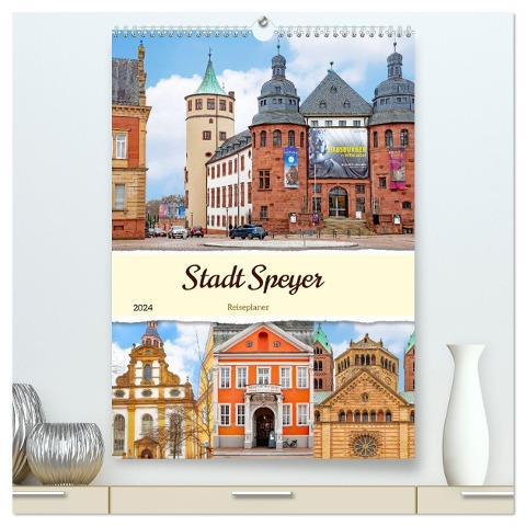 Stadt Speyer - Reiseplaner (hochwertiger Premium Wandkalender 2024 DIN A2 hoch), Kunstdruck in Hochglanz - Nina Schwarze