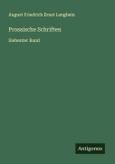 Cover-Bild zum Titel 'Prosaische Schriften' von 'August Friedrich Ernst Langbein'