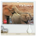 Elefanten in freier Wildbahn (hochwertiger Premium Wandkalender 2024 DIN A2 quer), Kunstdruck in Hochglanz - Elisabeth Stanzer