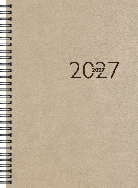 rido/idé 7023036807 Buchkalender Mod. studioplan int. 2027 168×240 mm, Kunstleder, grau - 