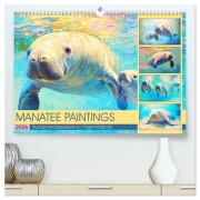 Cover-Bild zum Titel 'Manatee Paintings. Rundschwanzseekühe im Ölgemälde-Stil (hochwertiger Premium Wandkalender 2026 DIN A2 quer), Kunstdruck in Hochglanz' von 'Rose Hurley'