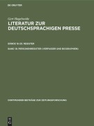 Cover-Bild zum Titel 'Personenregister ( Verfasser und Biographien )' von 'Gert Hagelweide'