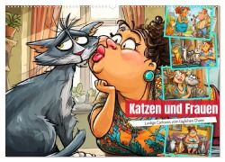 Katzen und Frauen. Lustige Cartoons vom täglichen Chaos (Wandkalender 2026 DIN A2 quer), CALVENDO Monatskalender - Rose Hurley