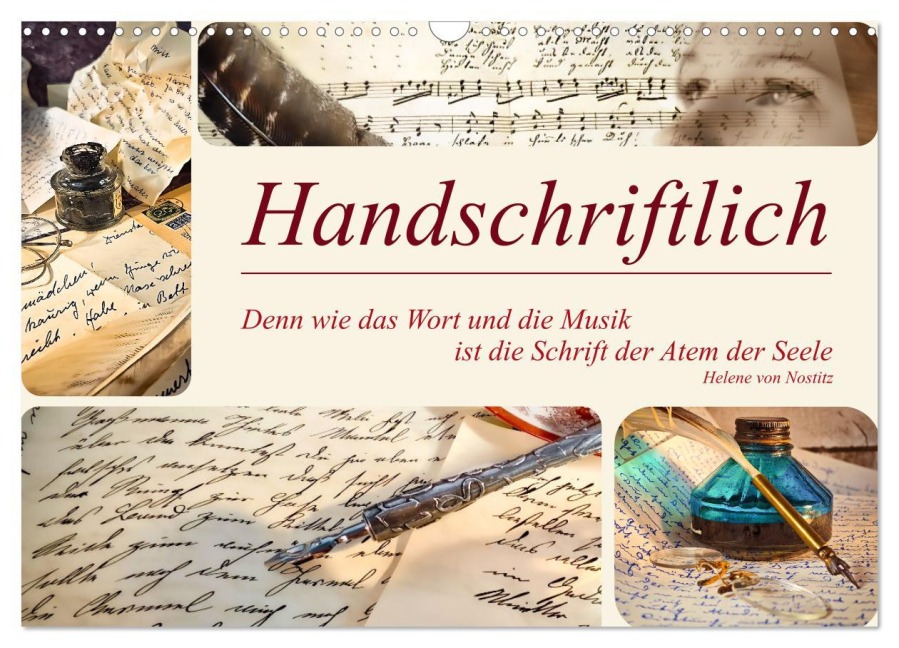 Handschriftlich (Wandkalender 2026 DIN A3 quer), CALVENDO Monatskalender - Eva Ola Feix