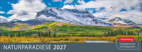 Cover-Bild zum Titel 'Naturparadiese Premium-Tischplaner 2027 - Wochenkalender mit 53 Fotografien' von ''