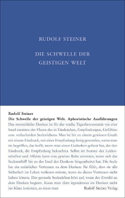 Die Schwelle der geistigen Welt - Rudolf Steiner