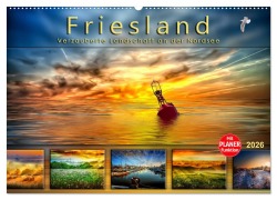 Cover-Bild zum Titel 'Friesland, verzauberte Landschaft an der Nordsee (Wandkalender 2026 DIN A2 quer), CALVENDO Monatskalender' von 'Peter Roder'
