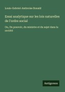 Cover-Bild zum Titel 'Essai analytique sur les lois naturelles de l'ordre social' von 'Louis-Gabriel-Ambroise Bonald'