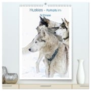 Cover-Bild zum Titel 'Huskies - Portraits im Schnee (hochwertiger Premium Wandkalender 2026 DIN A2 hoch), Kunstdruck in Hochglanz' von 'Liselotte Brunner Klaus'