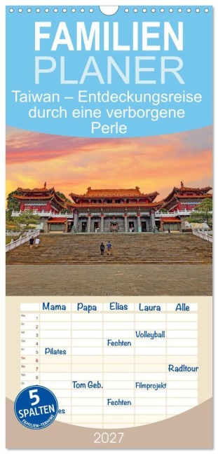 Familienplaner 2027 - Taiwan - Entdeckungsreise durch eine verborgene Perle mit 5 Spalten (Wandkalender, 21 x 45 cm) CALVENDO - Denise Graupner