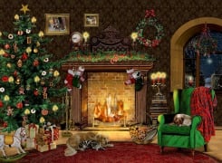 Cover-Bild zum Titel 'A4-Wand-Adventskalender - Kaminzimmer' von ''