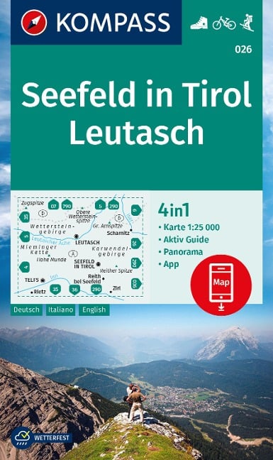 KOMPASS Wanderkarte 026 Seefeld in Tirol, Leutasch 1:25.000 - 
