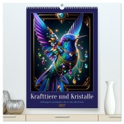 Cover-Bild zum Titel 'Krafttiere und Kristalle (hochwertiger Premium Wandkalender 2027 DIN A2 hoch), Kunstdruck in Hochglanz' von 'Aria-Elena Leon'