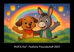 Cover-Bild zum Titel 'Wuff & Huf - Festliche Freundschaft 2027 Fotokalender DIN A3' von 'Tobias Schmitt, Kevin Heber'